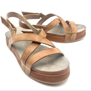 NIB Antelope 207 Taupe Crisscross Sandal size 39 8